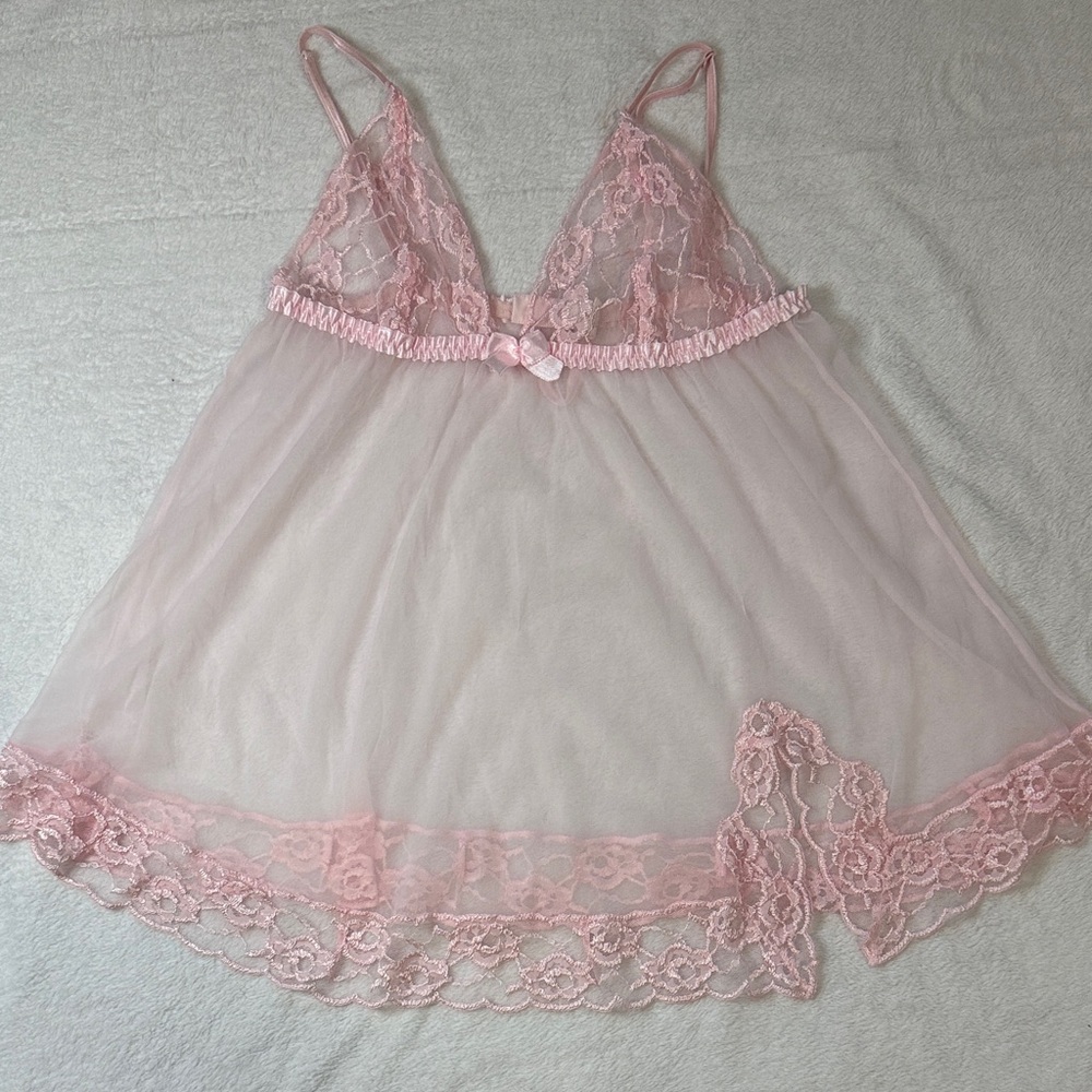 Frederick's of Hollywood Pink Lace babydoll
